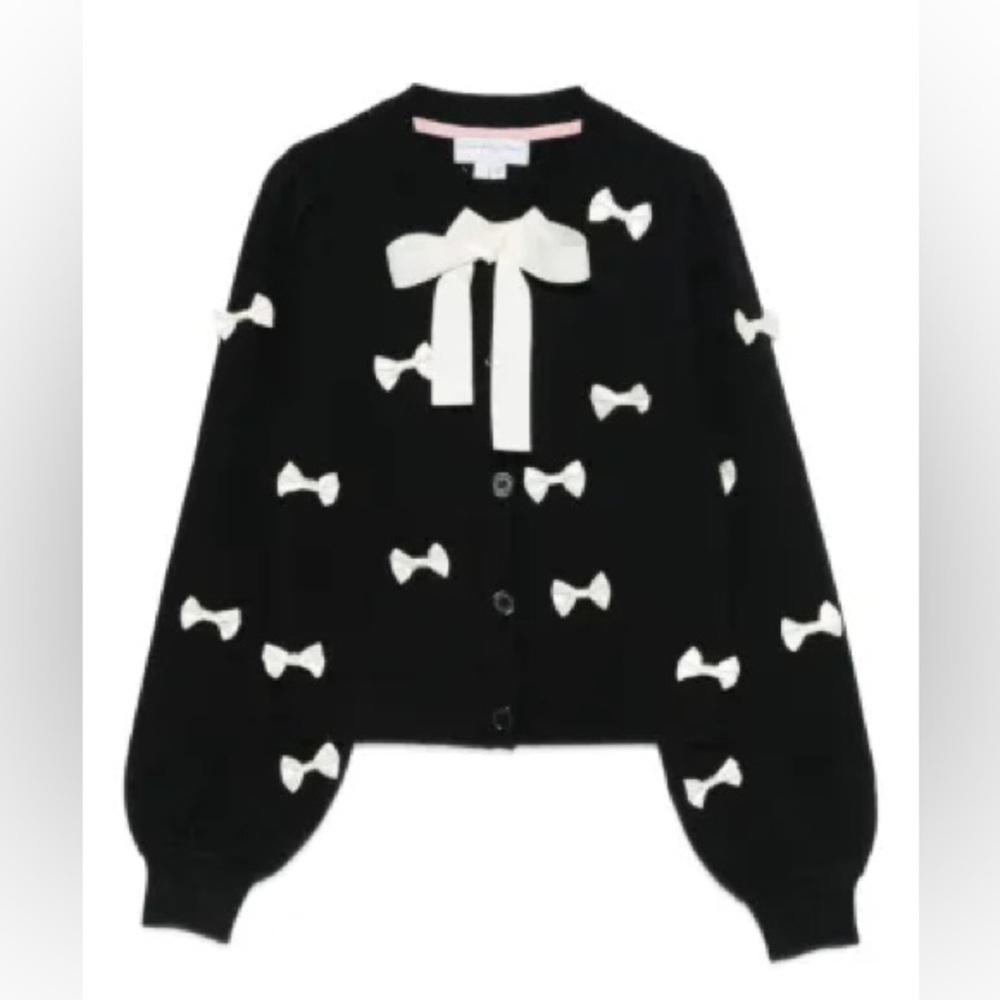 NWT Never Fully Dressed Bow Sophie Cardigan In Black - Picture 7 of 7
